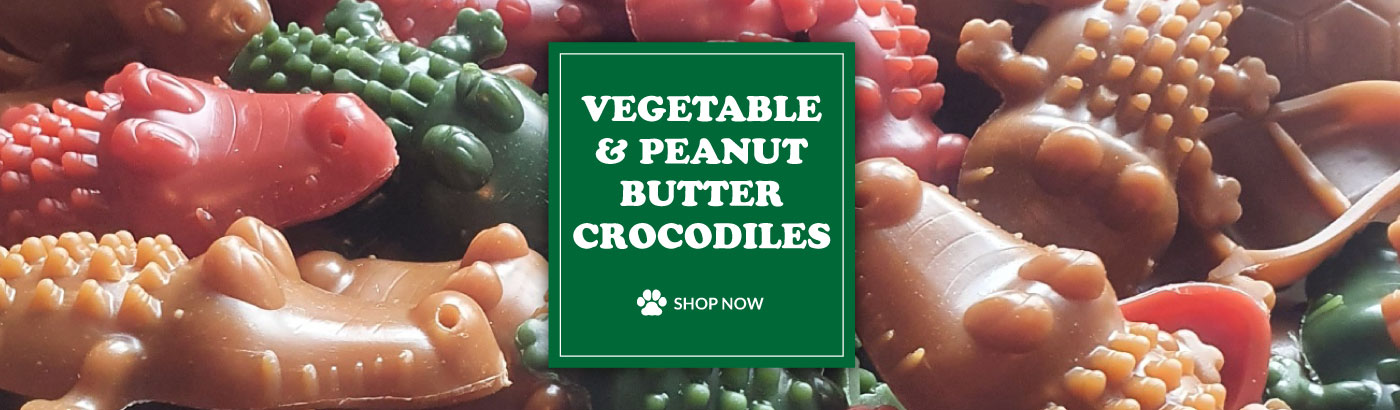 Vegetable and Peanut Butter Crocodiles Dog Treats