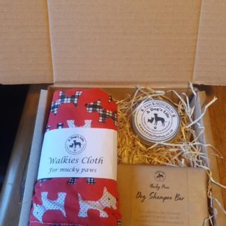 Pamper Gift Set - Balm, Shampoo Bar, Muddy Paw Cloth - Scotties