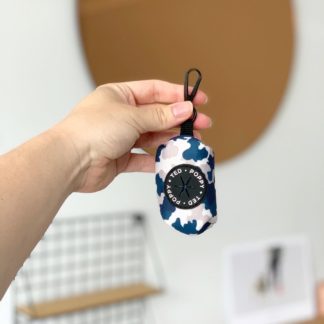 Blue Camo Poop Bag Holder