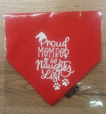 Proud Member of the Naughty List Bandana - Medium