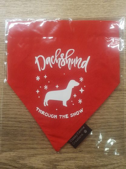 Dachshund through the Snow Bandana - Medium