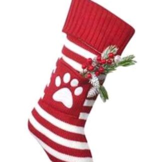 Christmas Knitted Large Stocking - Paw Print